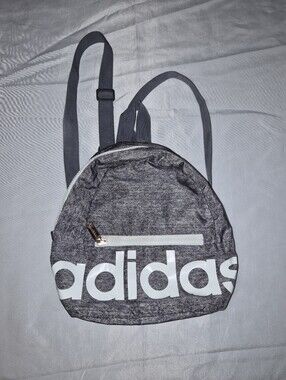 Adidas Gray Mini Backpack with White Logo